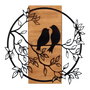 Wallity Birds In Love 1 Escultura de pared Negro y Nogal